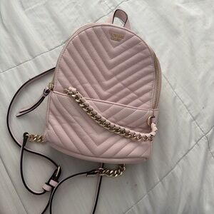 Victoria's Secret Light Pink Quilted Backpack